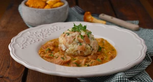 Eierschwammerlsauce mit Semmelknödel